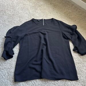 Alfani Black Women's Top with Ruffled Sleeve Detail